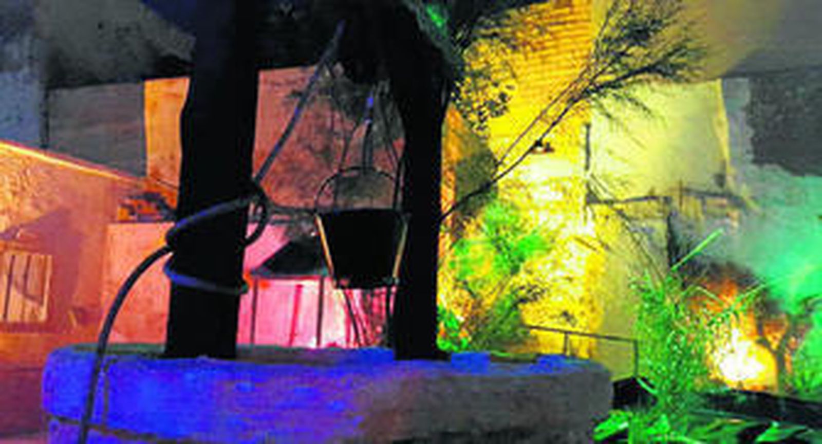 Uno de los decorados del belén viviente que se estrena esta tarde.