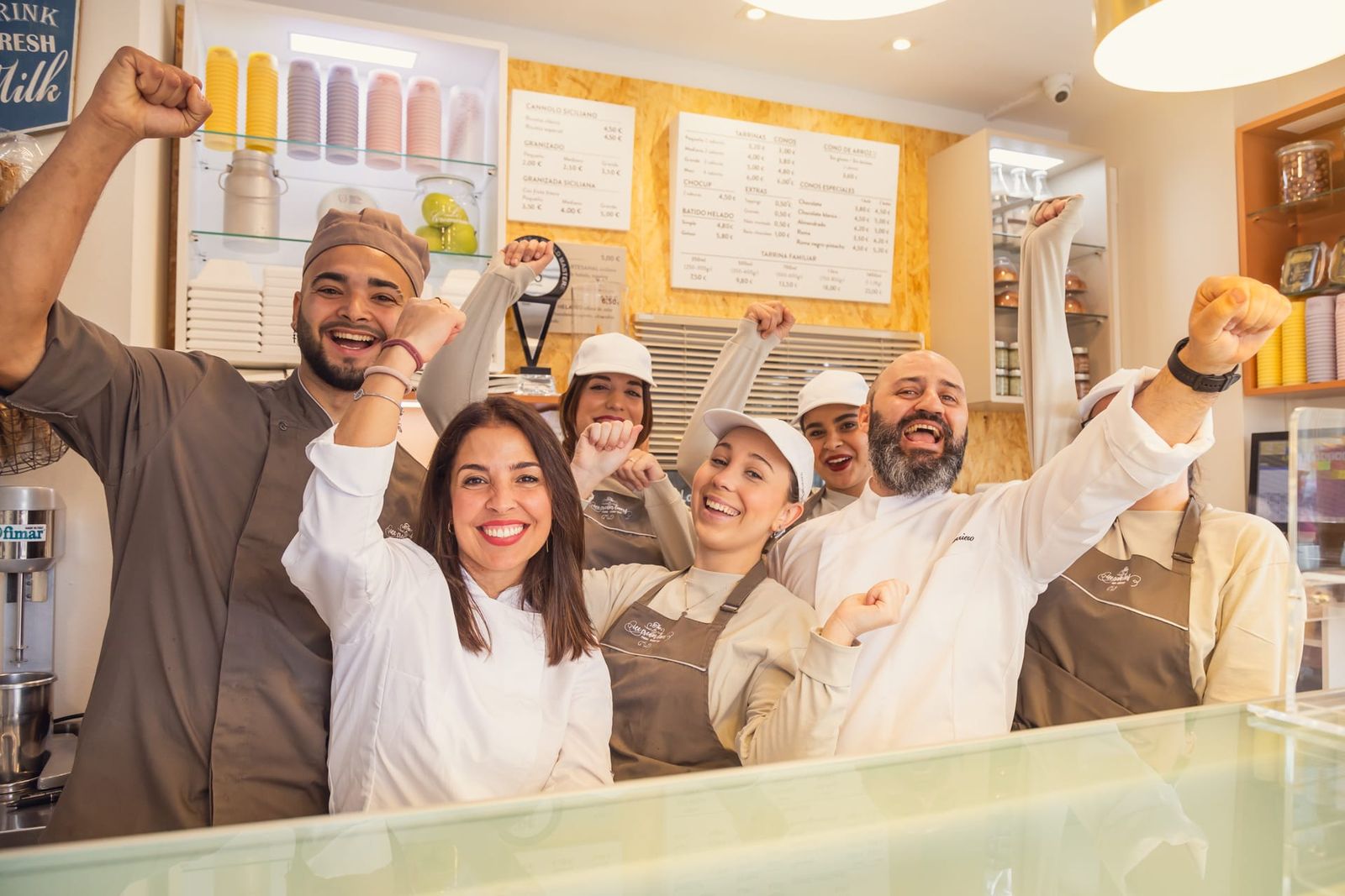 El equipo de la Cremería Gelato Italiano, celebrando uno de sus premios, en una imagen de archivo.