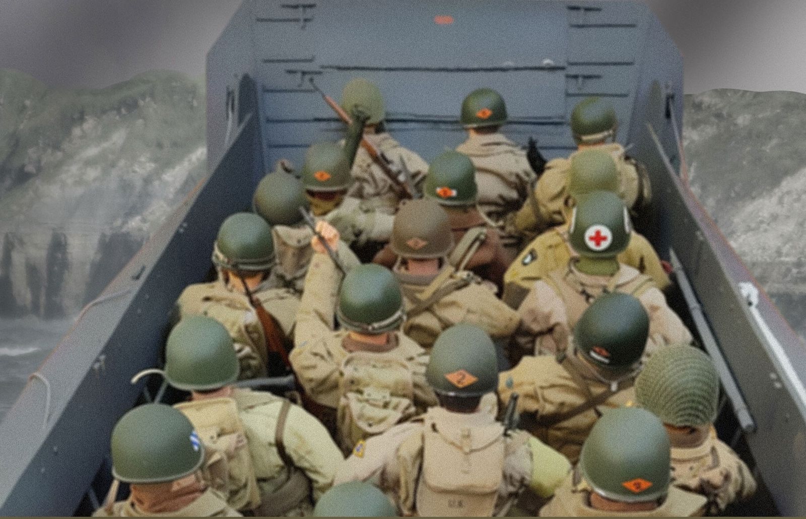 Una de las maquetas de la exposición de '80 años del Desembarco de Normandía' en los Claustros de Santo Domingo de Jerez