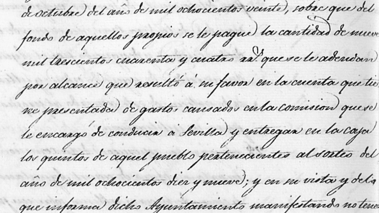 Extracto solicitud pago por traslado de quintos a Sevilla.