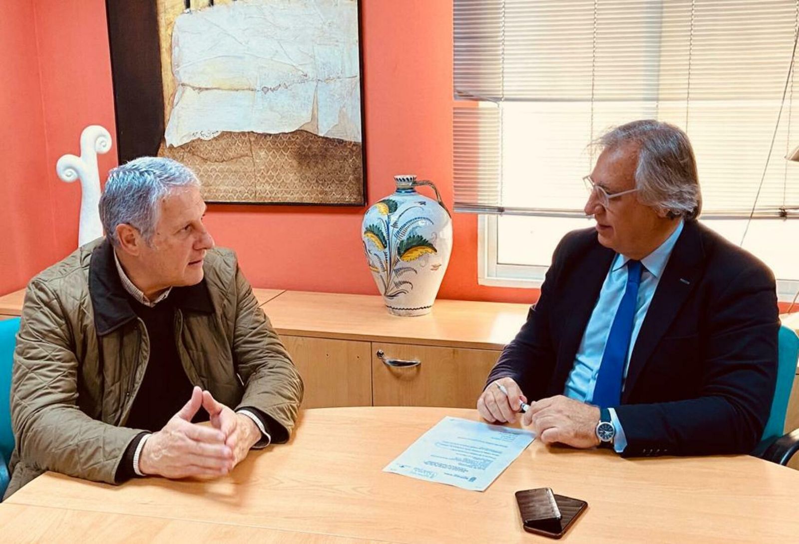 Manuel Hurtado y Francisco Camas, durante el encuentro