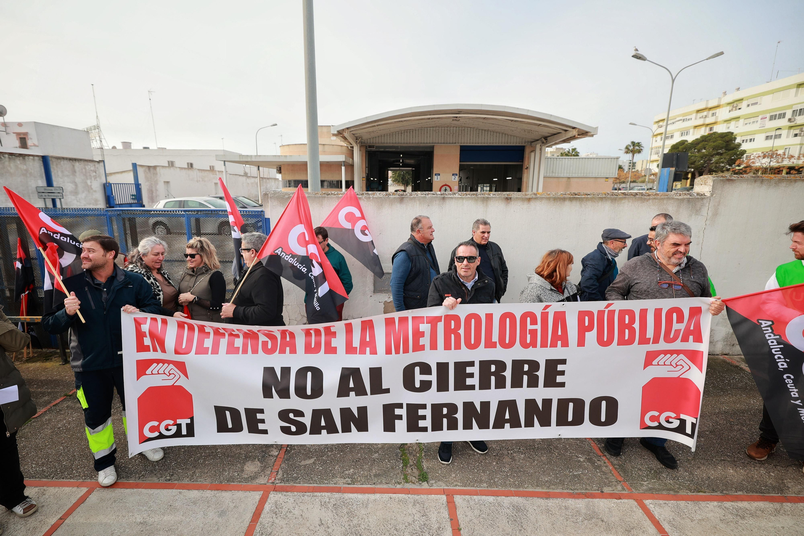 Protesta contra el cierre del laboratorio de metrología en San Fernando.