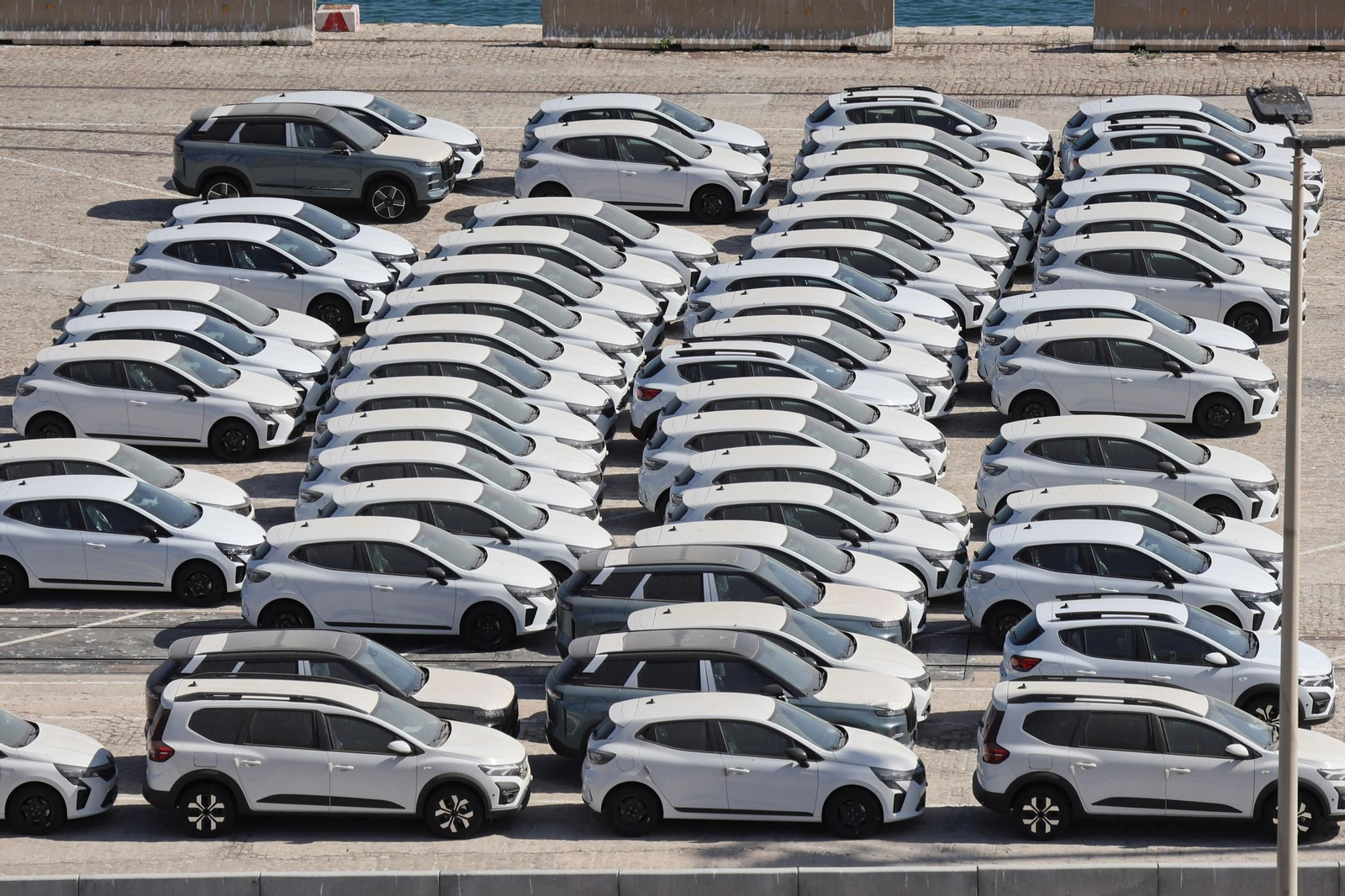 Decenas de coches asiáticos, en el Puerto.