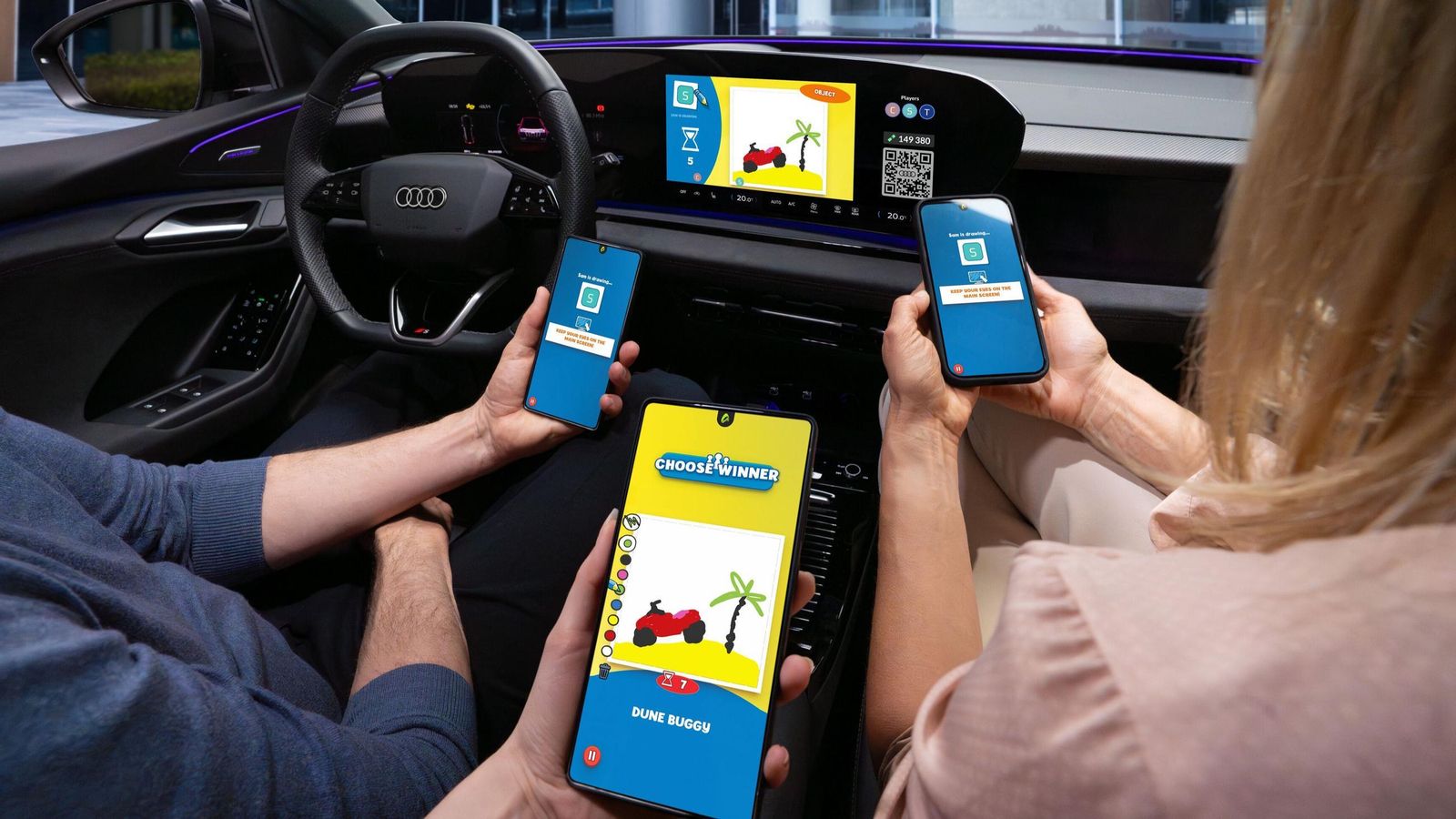 Entre los juegos disponibles hay una versión de Pictionary, así como otros dos más, aunque Audi promete que el catálogo se irá ampliando de forma regular. Entre los juegos disponibles hay una versión de Pictionary, así como otros dos más, aunque Audi promete que el catálogo se irá ampliando de forma regular.