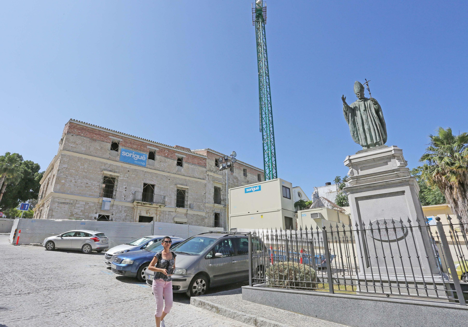 Imagen del edificio en obras del futuro hotel que González Byass está construyendo en la plaza de la Encarnación.