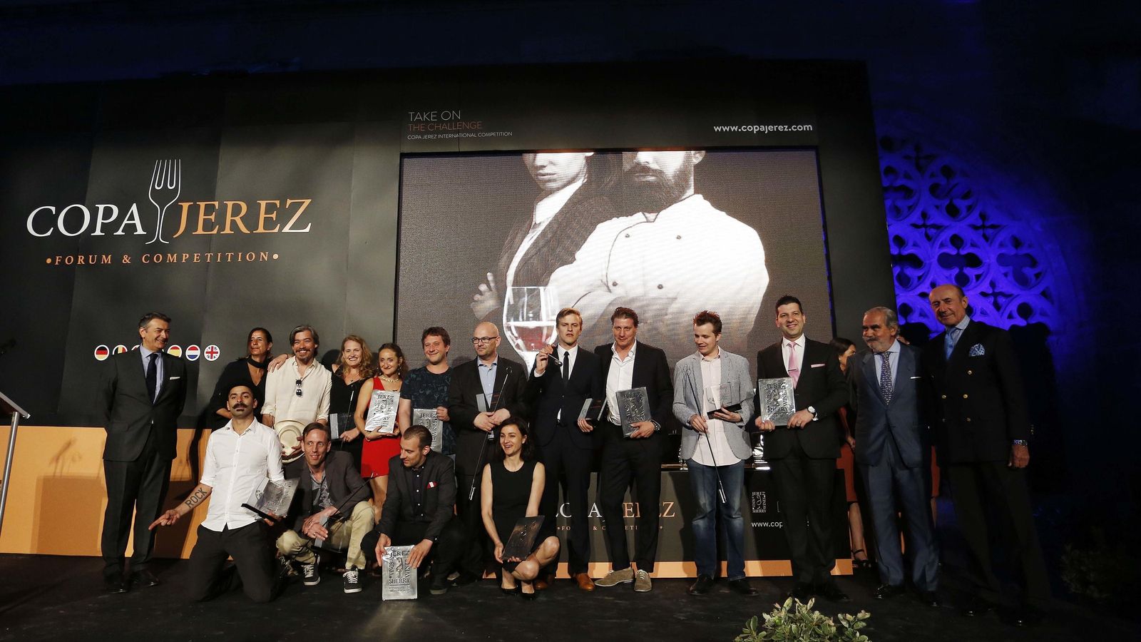 Los finalistas de la última edición del concurso gastronómico Copa Jerez, ganada por el equipo holandés del restaurante 'Podium onder de Dom'.