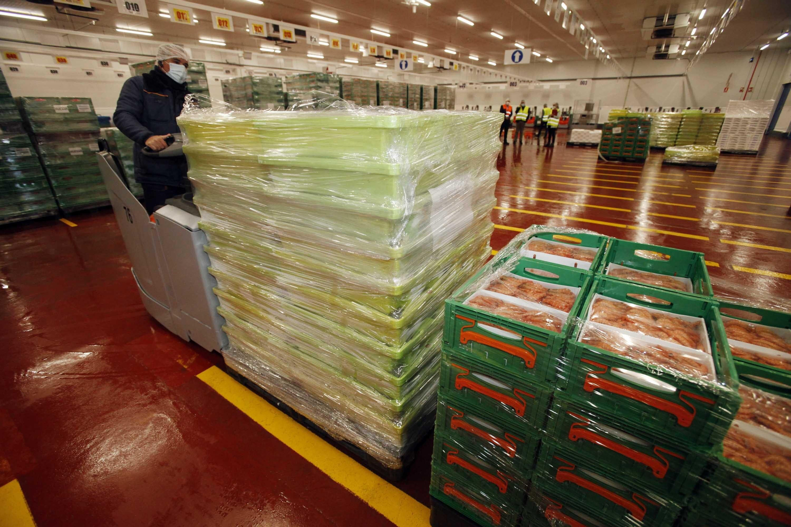 Imágenes del trabajo en la central logística de Mercadona