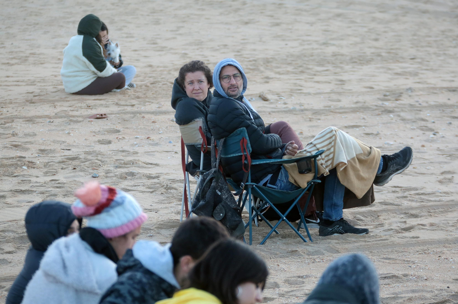 Imágenes del ambiente para ver el lanzamiento del cohete Miura 1