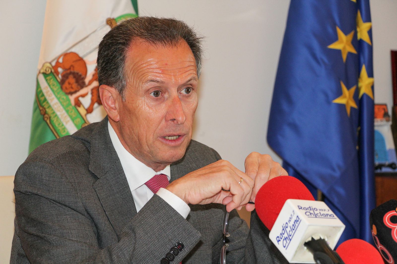 José María Román, esta mañana en la Alcaldía.