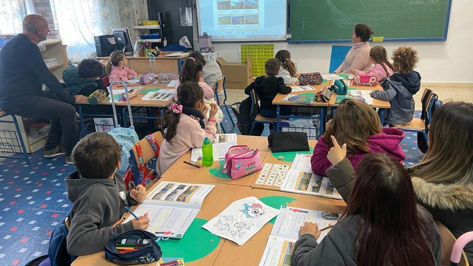 Una de las aulas del colegio Castillo de Doña Blanca.