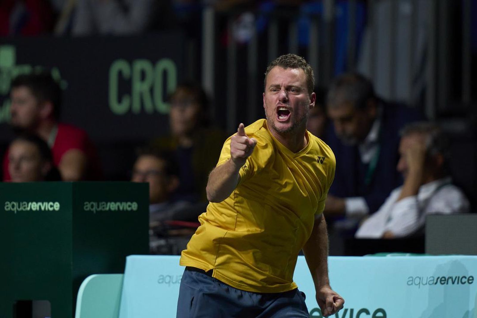 Lleyton Hewitt celebra.