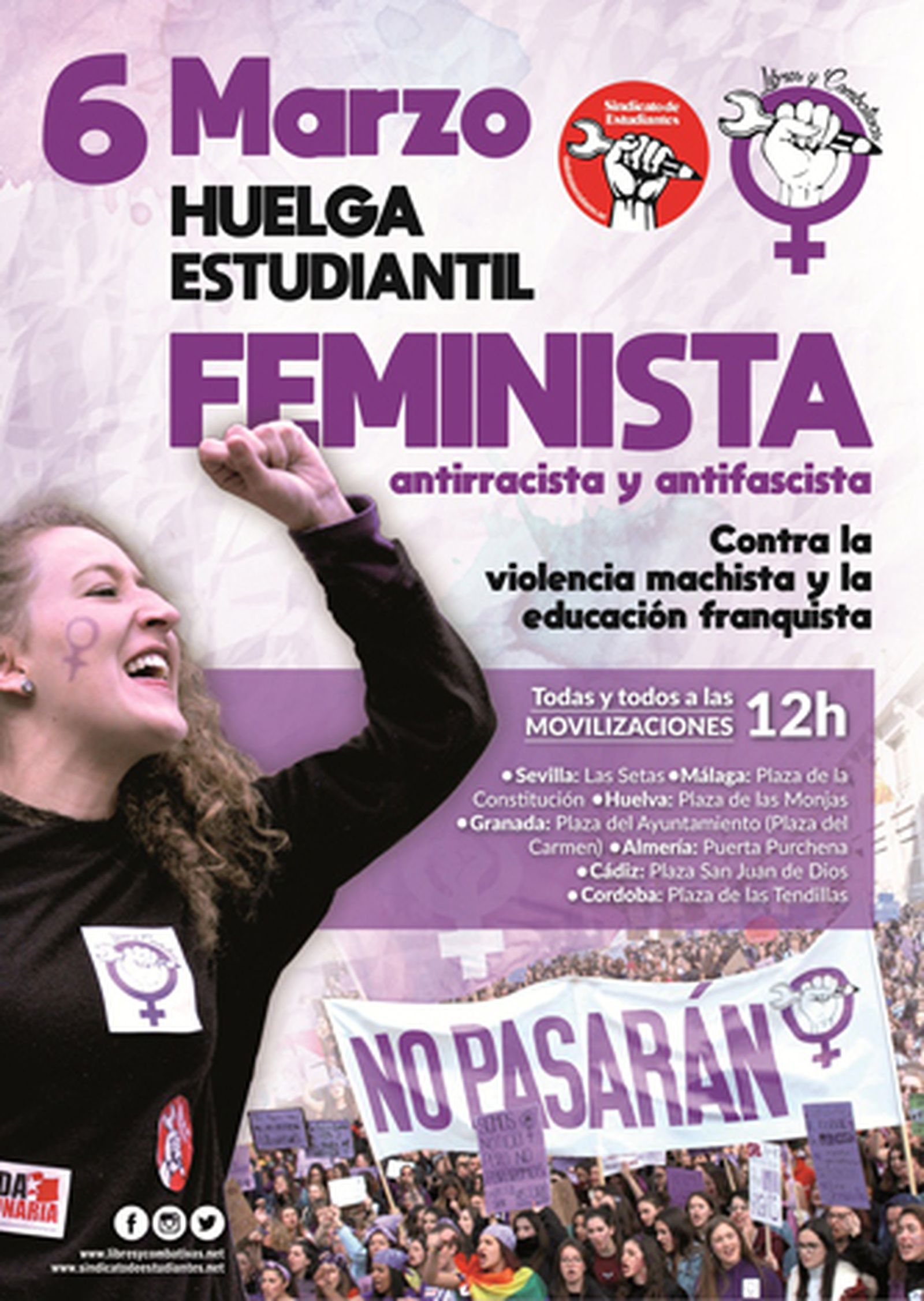 Cartel de las concentraciones en Andalucía para el viernes 6.