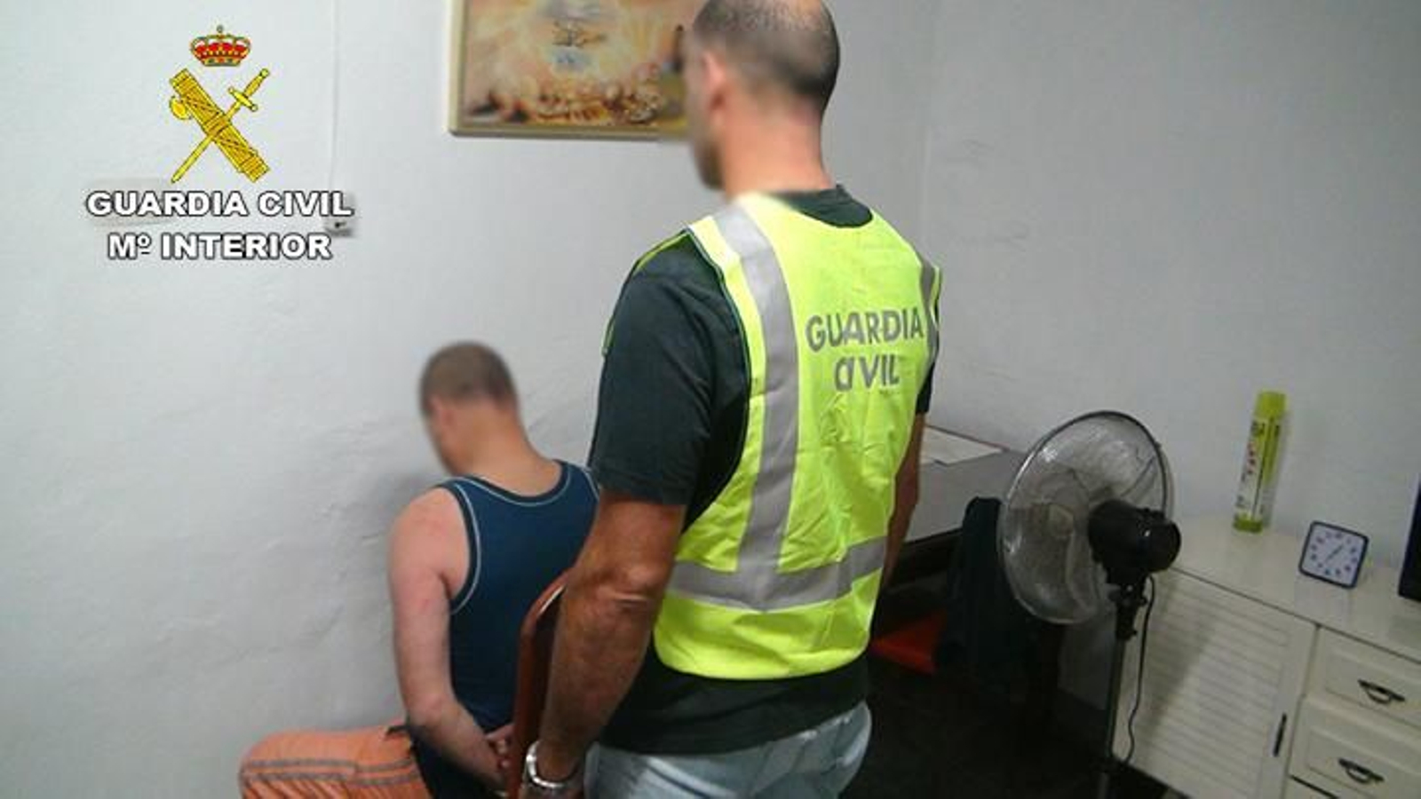 El loco del chándal cuando fue detenido por la Guardia Civil, en julio de 2017.