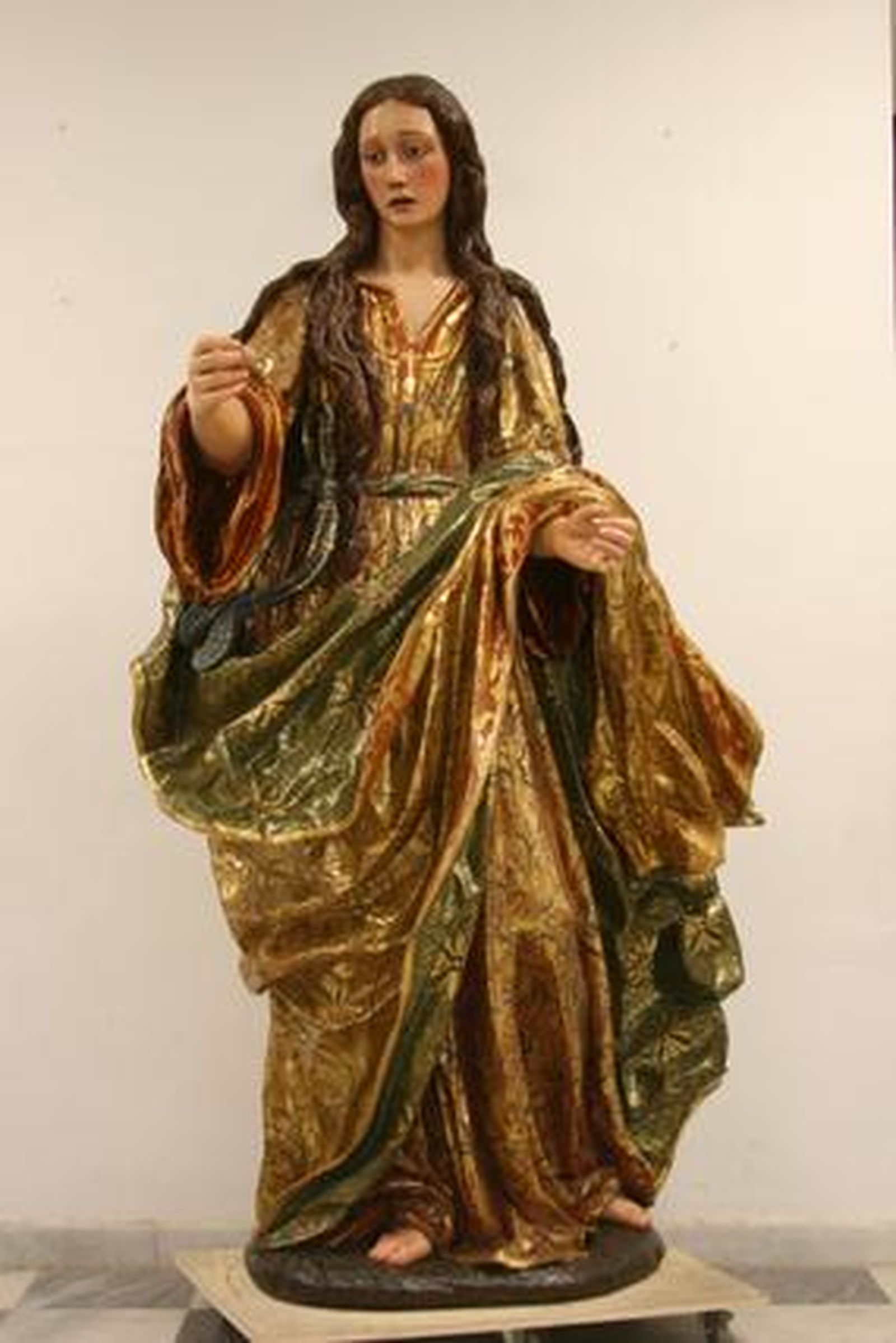 La escultura de María Magdalena restaurada.