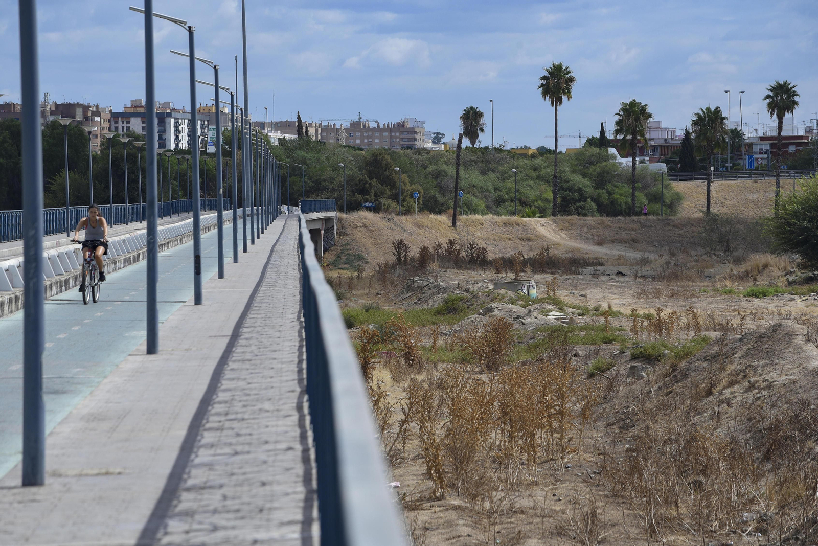 Una vista de los suelos de Tablada, de propiedad privada en la actualidad, junto a la SE-30.