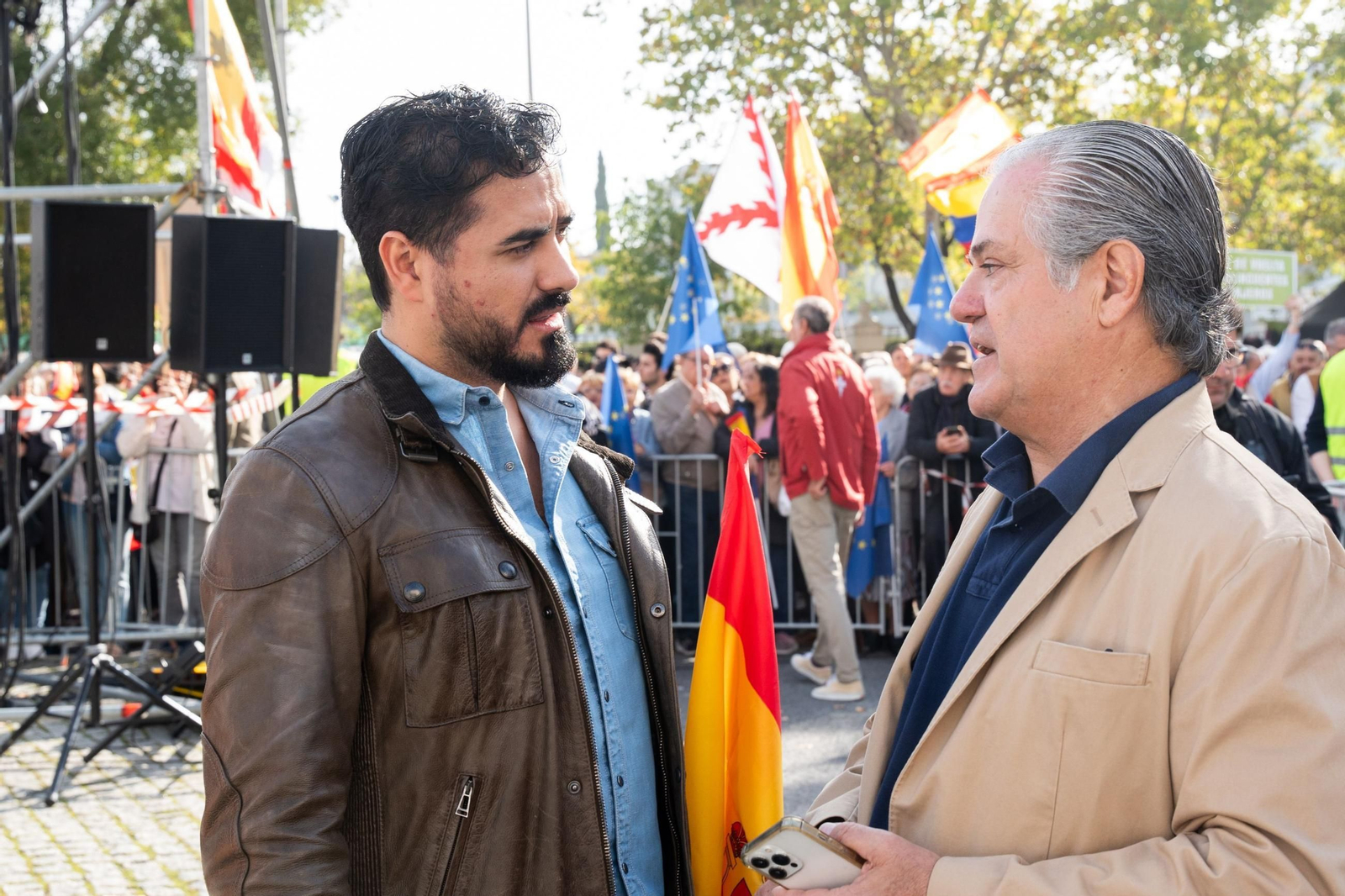 Alvise Pérez, en la manifestación del pasado domingo en Madrid.