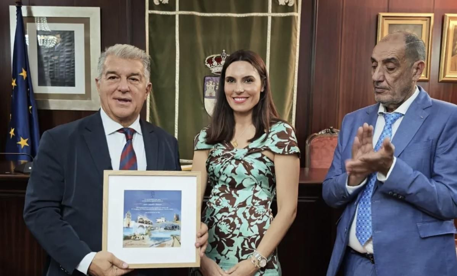 Joan Laporta en su visita a Lepe