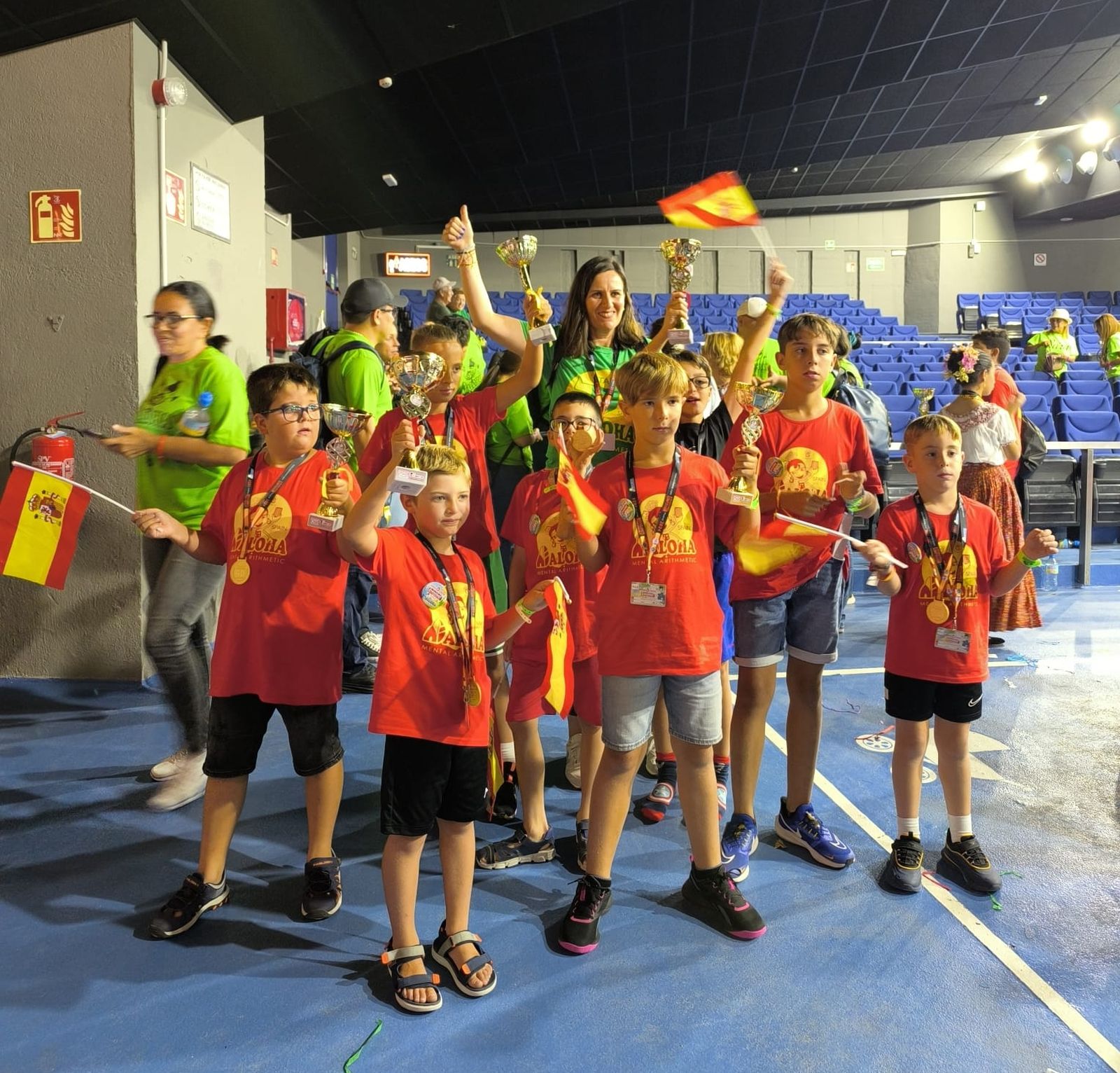 Delegación almeriense de ALOHA Mental Arithmetic durante el concurso.