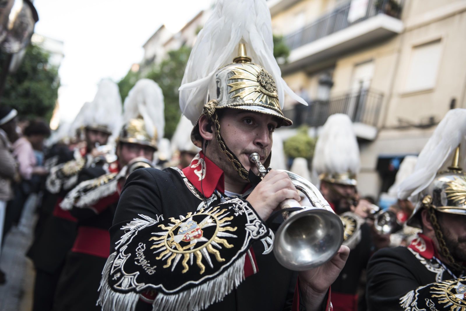 Banda que acompaña a la Cofradía del Huerto.