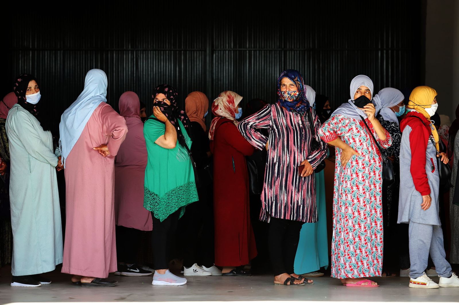 Un grupo de temporeras marroquíes.