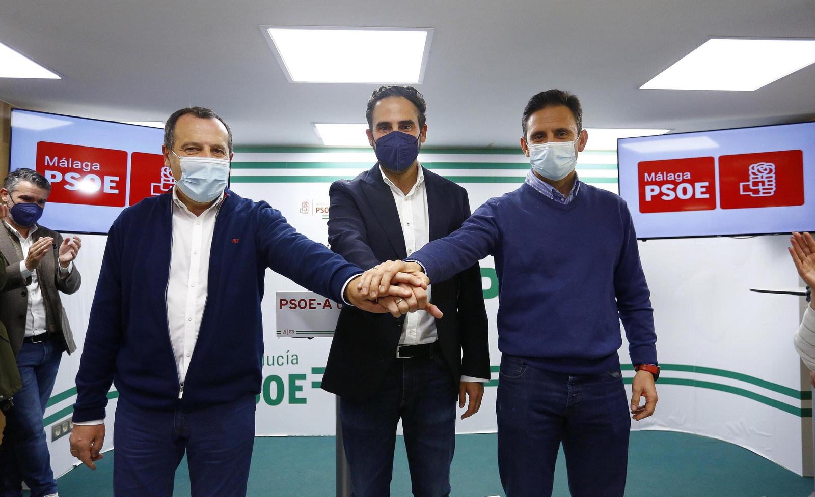 José Luis Ruiz Espejo, Daniel Pérez y José Antonio Gómez tras las primarias. José Luis Ruiz Espejo, Daniel Pérez y José Antonio Gómez tras las primarias.