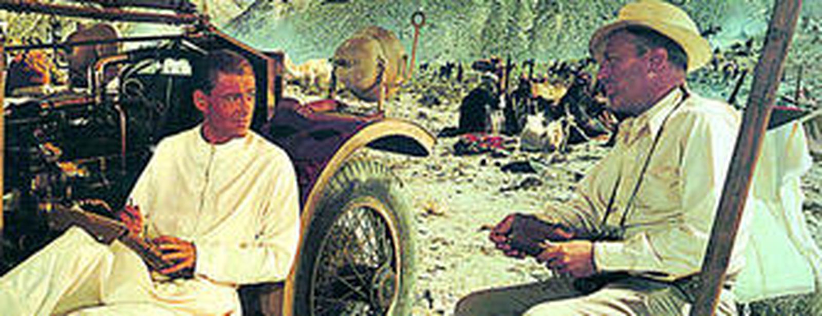 Peter O'Toole durante un descanso del rodaje de 'Lawrence de Arabia' en la zona de Tabernas.