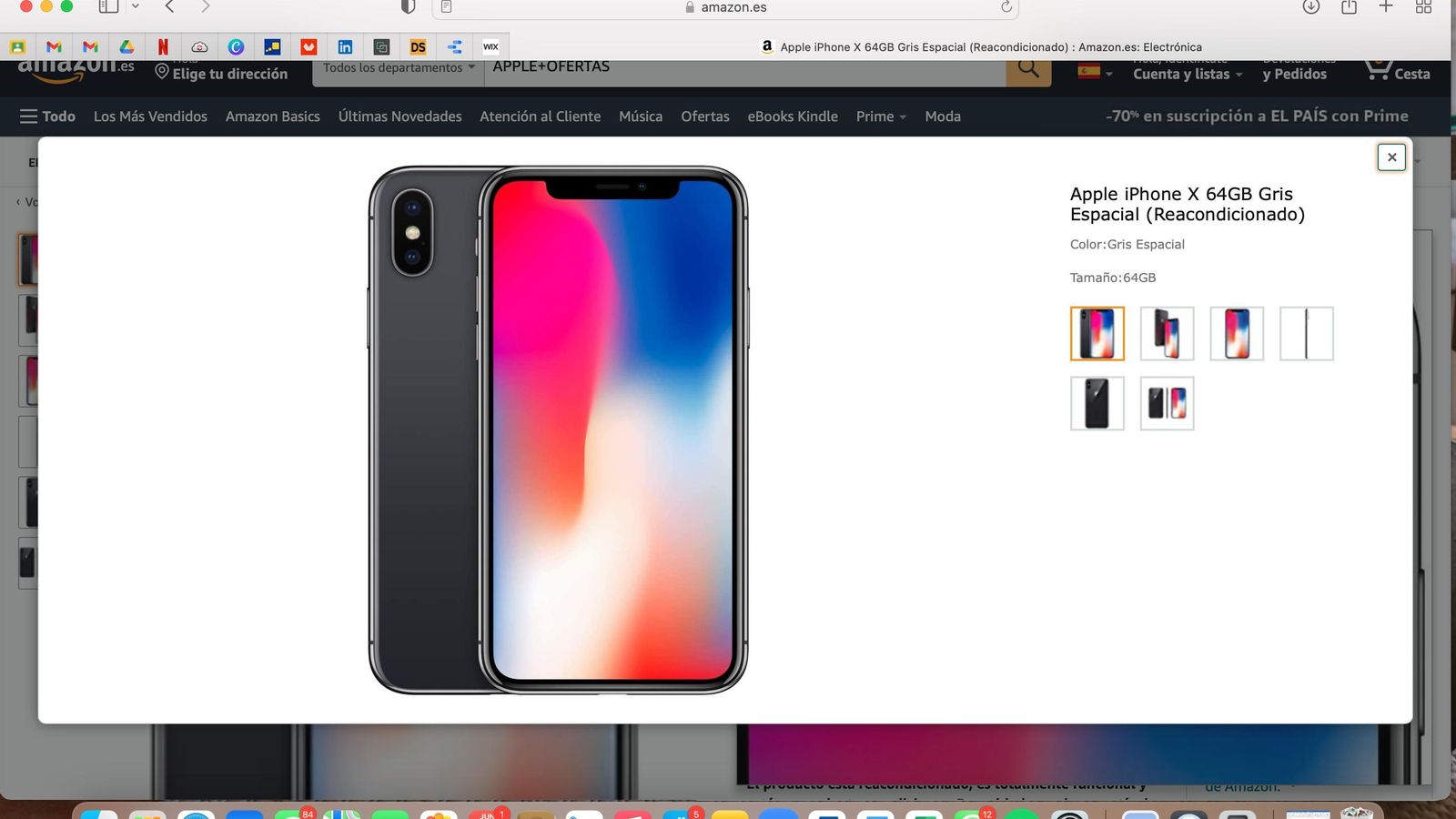 Apple iPhone X 64GB Gris Espacial