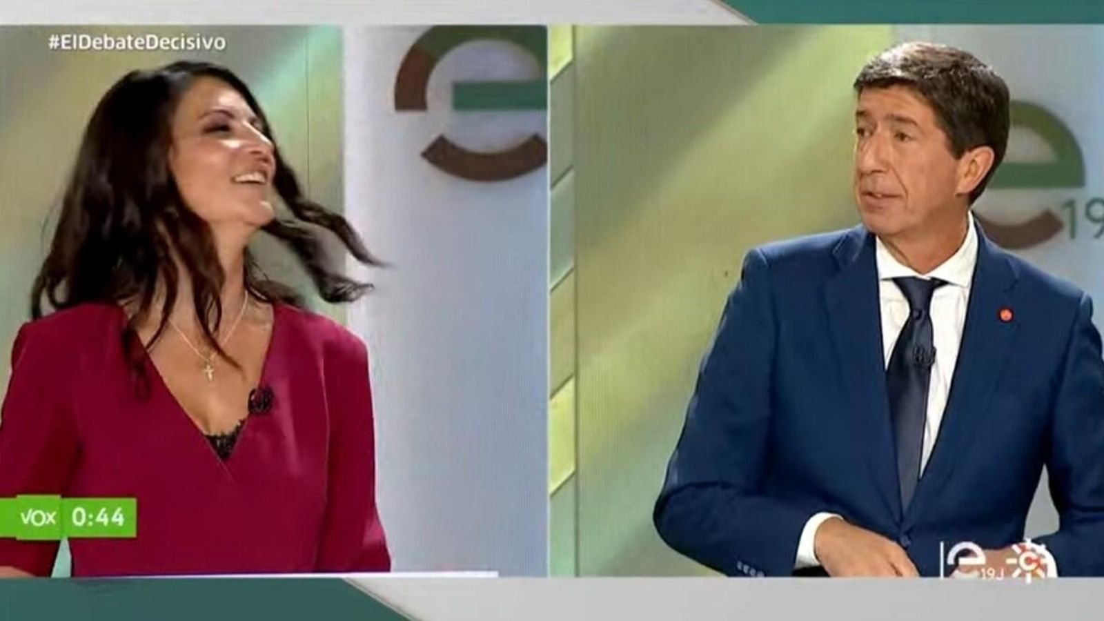 Macarena Olona y Juan Marín en el debate de Canal Sur