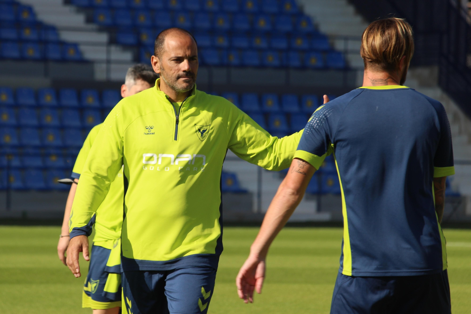 Salva Ballesta, este martes en su primer entrenamiento con el UCAM.