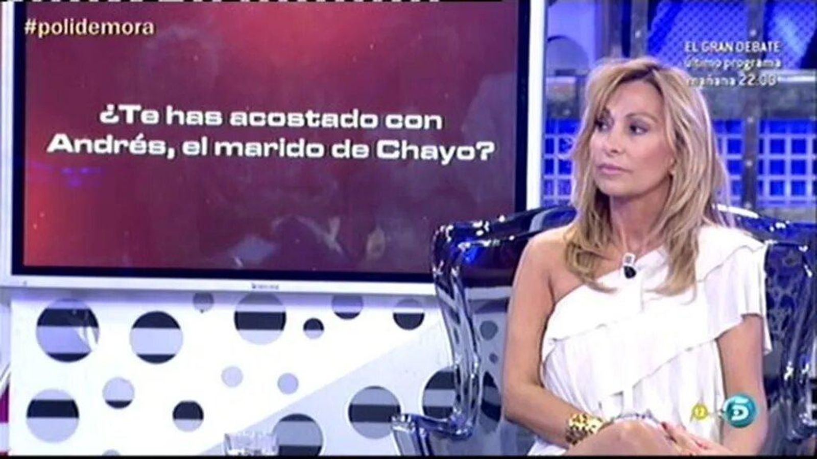 María de Mora en una de sus apariciones en 'Sálvame Deluxe' de Telecinco.