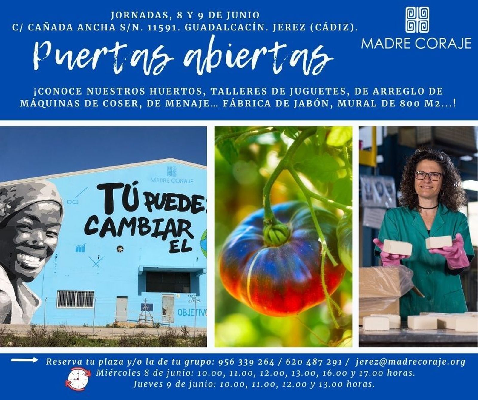 Madre Coraje celebrará el 8 y 9 de junio unas jornadas de puertas abiertas en su sede central de Jerez