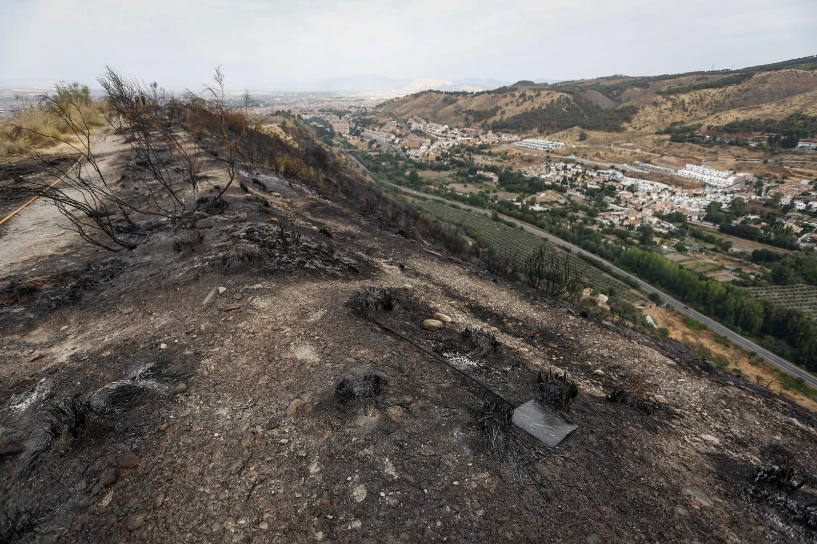 Las imágenes de la Fuente de la Bicha de Granada tras las llamas
