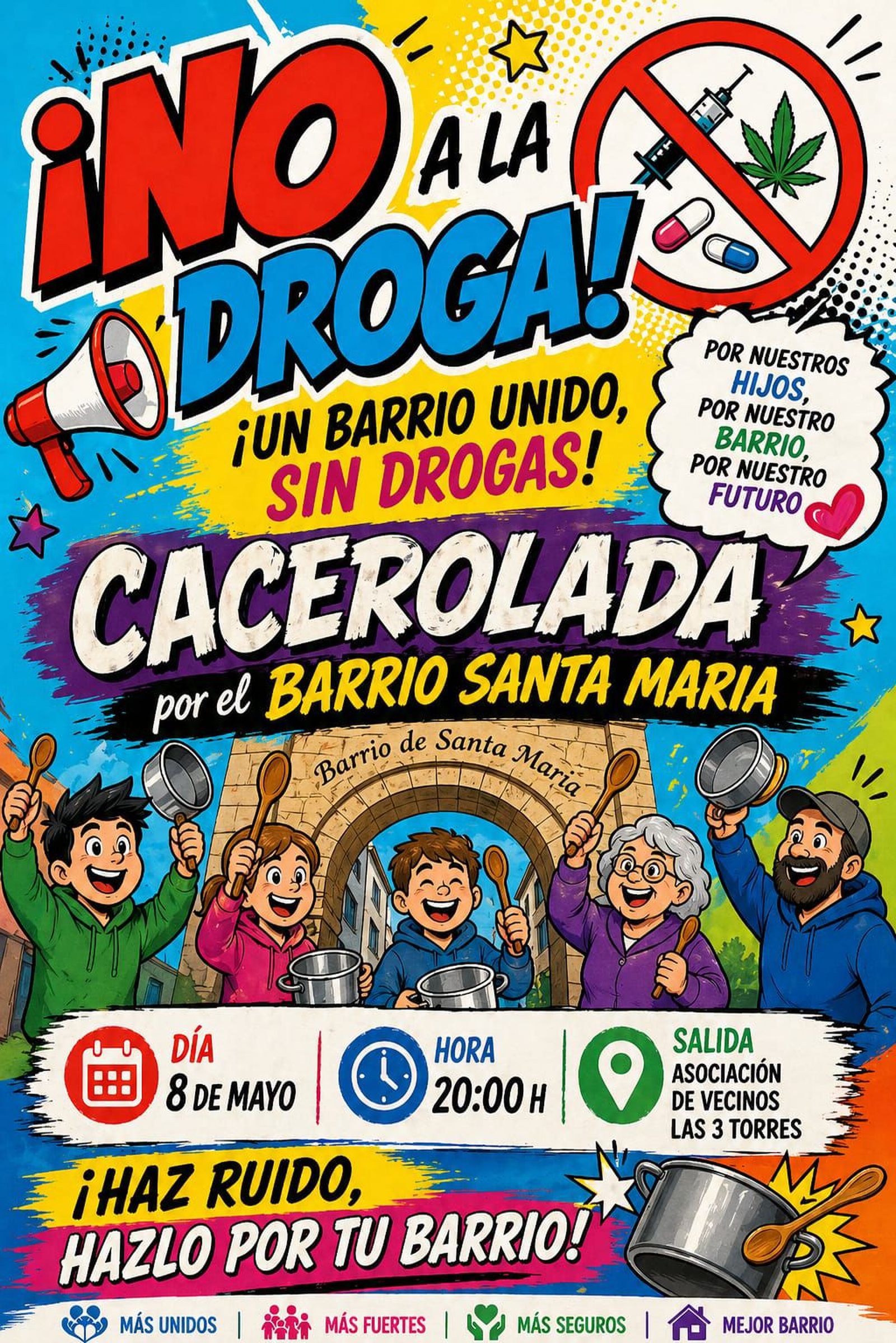 Los vecinos del barrio de Santa María vuelven a salir a la calle