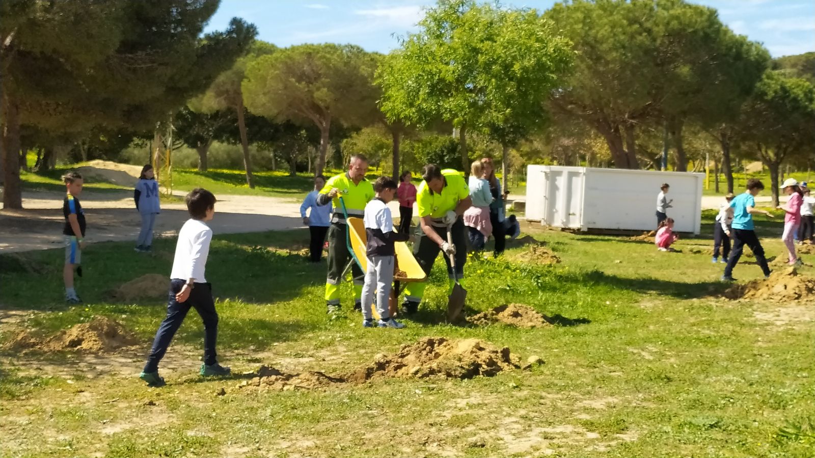 Así ha sido la plantación de árboles en el Cerro por alumnos del colegio Camposoto