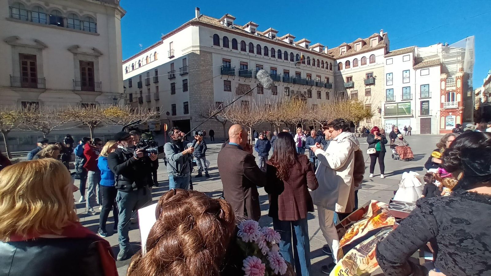 Grabación del programa en la plaza de Santa María.
