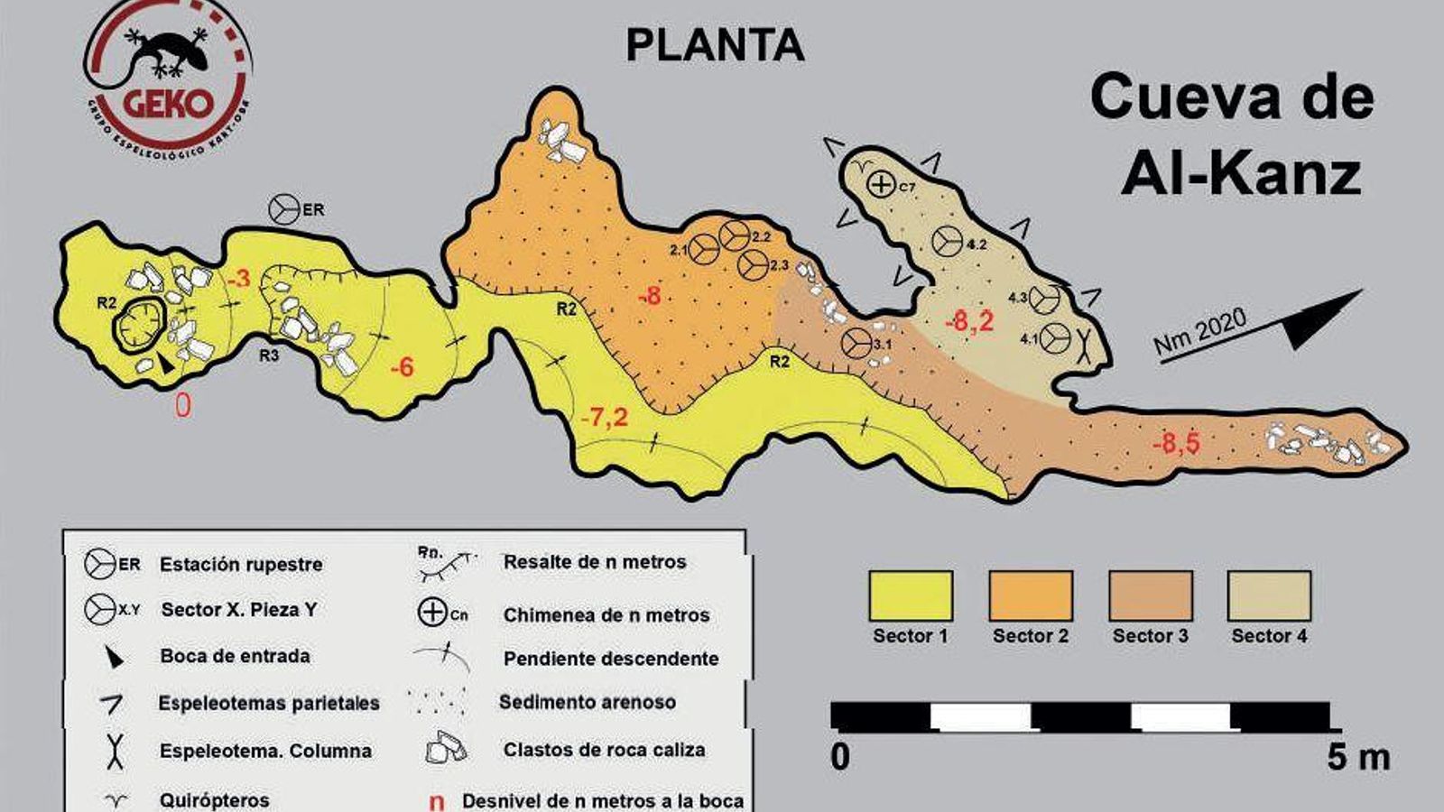 Planta de la cueva de Al-Kanz en Espiel.