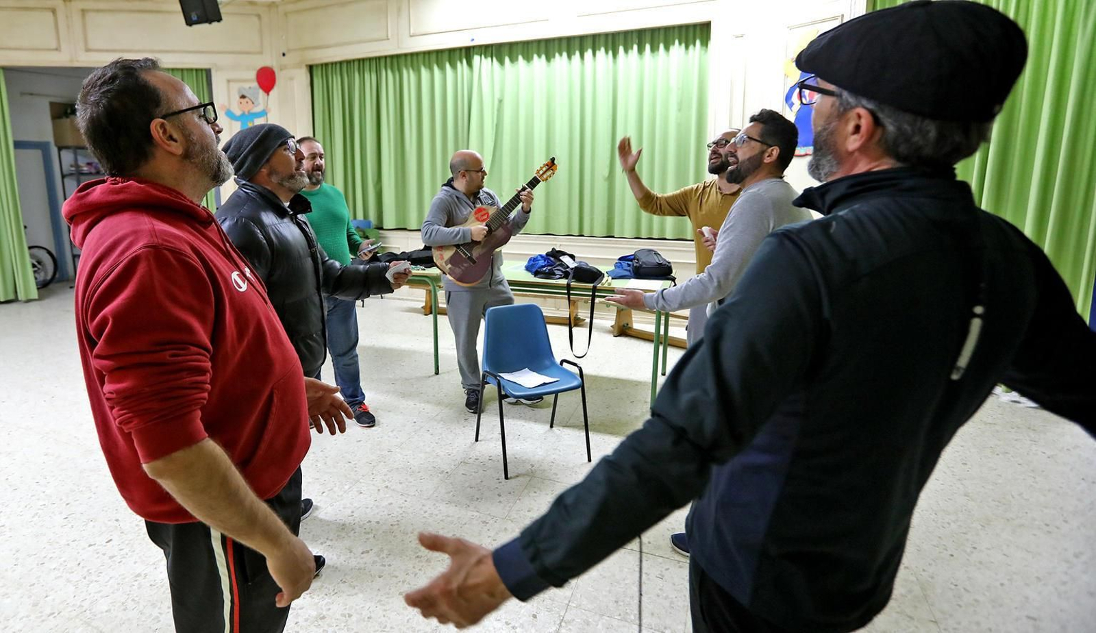 Ensayo de 'Al amparo de la noche', el pasado miércoles.