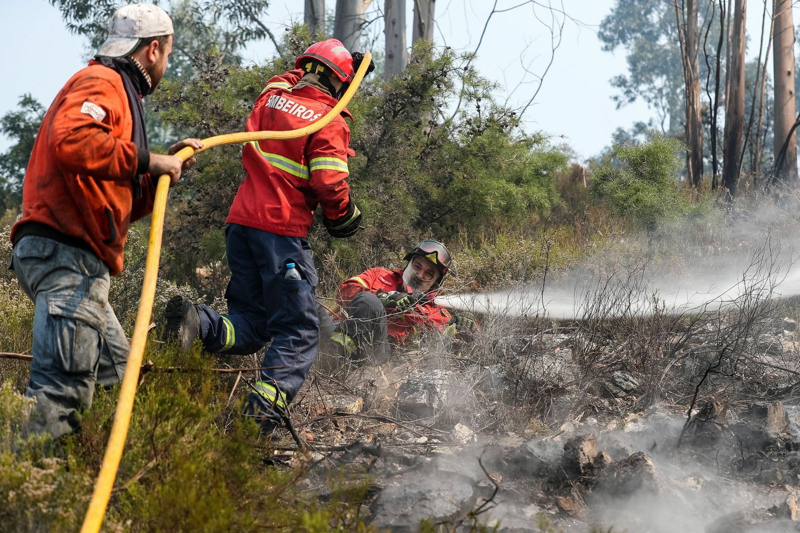 La extinción del incendio del centro de Portugal, en imágenes