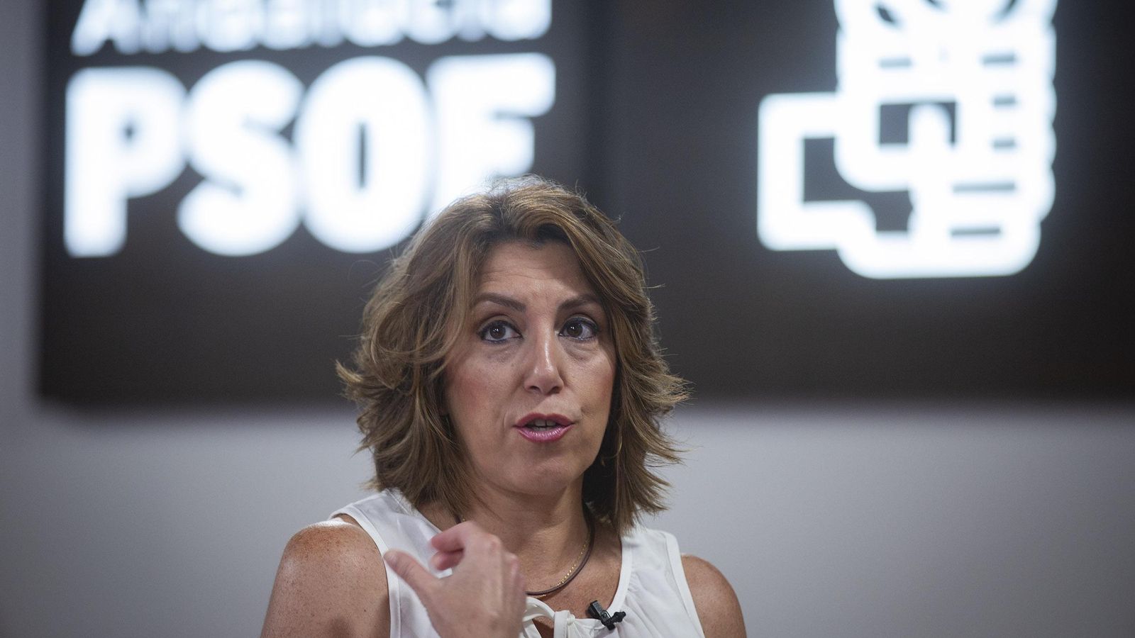 Susana Díaz, en la sede del PSOE andaluz.