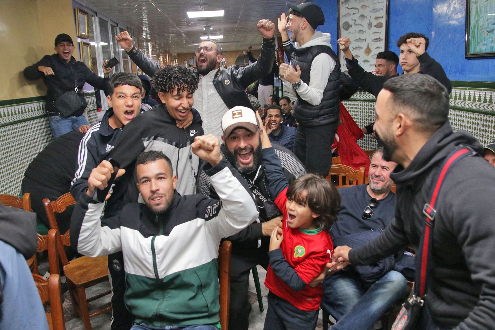 La celebración de la afición marroquí de Almería, en imágenes