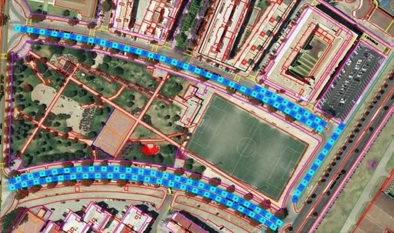 El mapa de la zona donde se ubicará el mercadillo, en la barriada de El Juncal.