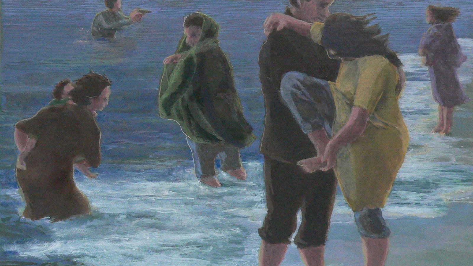 Obra de Belén Franco perteneciente a la serie de la emigración.