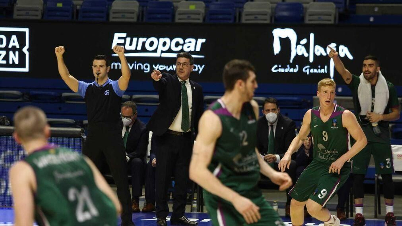 Momento del partido de ida entre el Unicaja y el Nanterre.