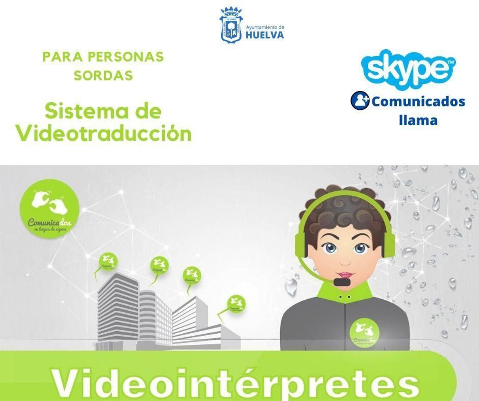 Cartel con la campaña de ayuda a personas sordas.