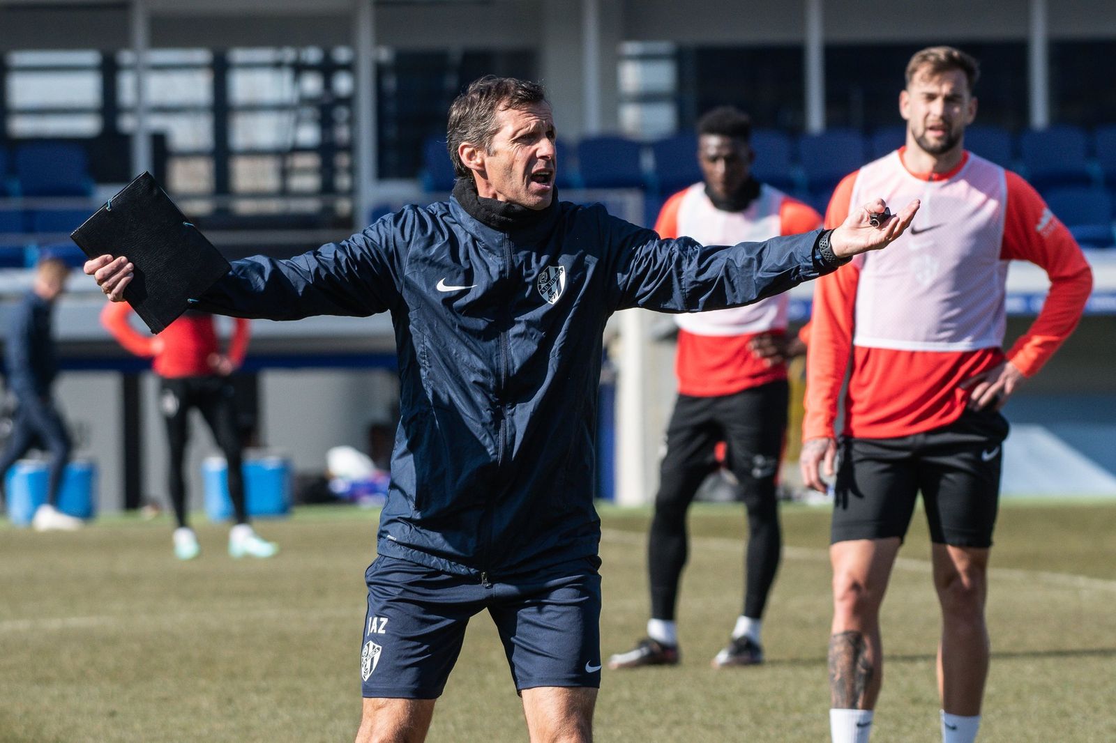 Ziganda, en un entrenamiento con el Huesca
