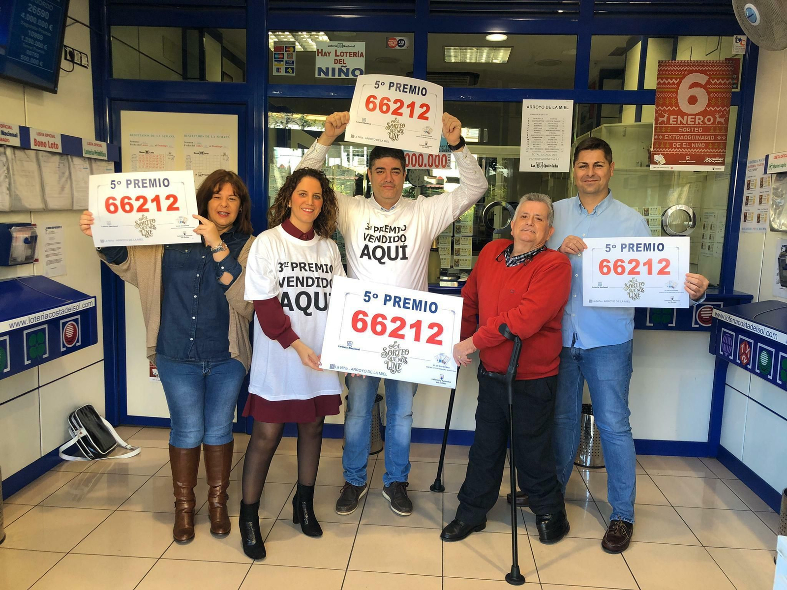 Las fotos de los premios de la Lotería de Navidad en Málaga
