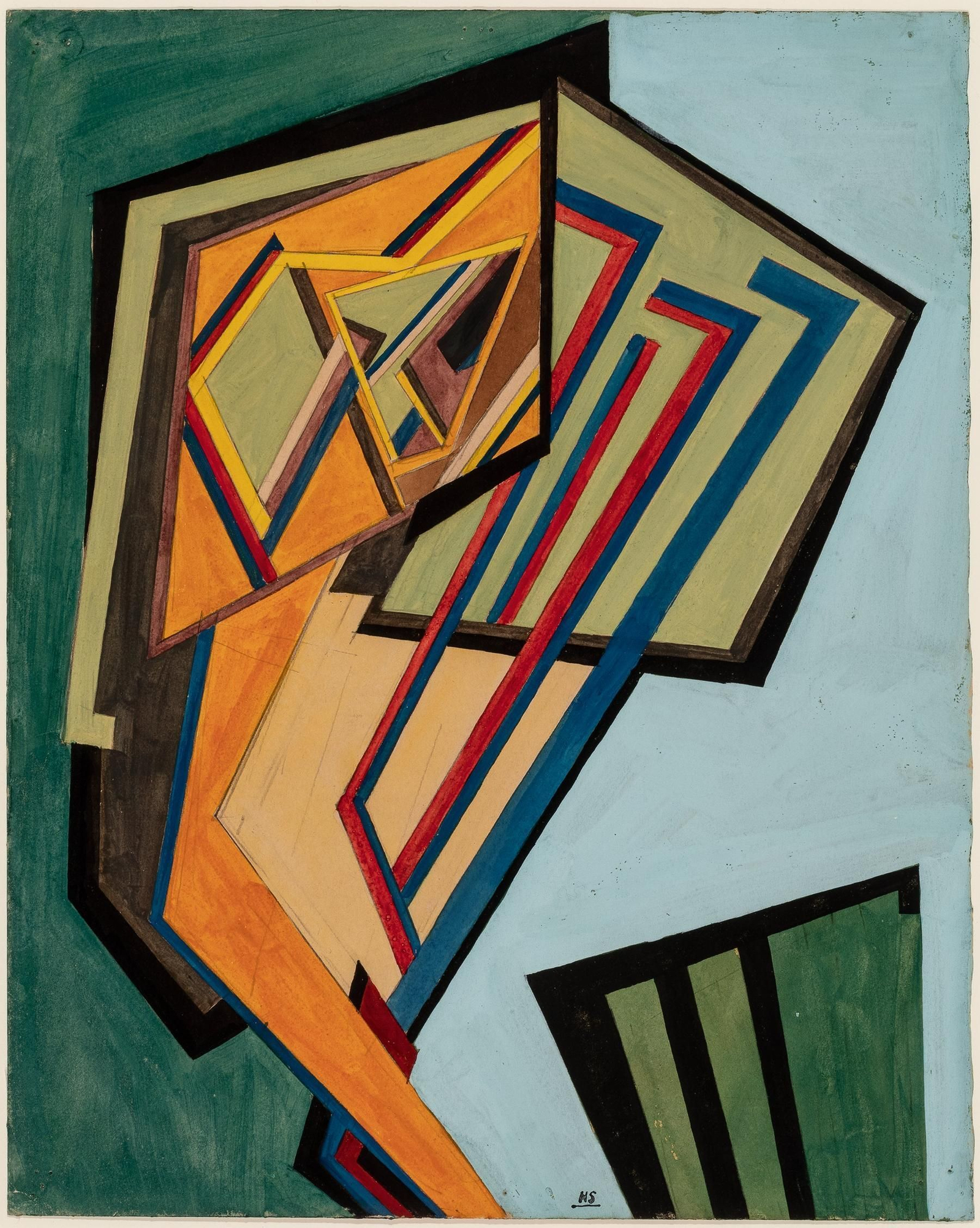 'Canon', ca. 1915 de Helen Saunders, artista vorticista londinense.