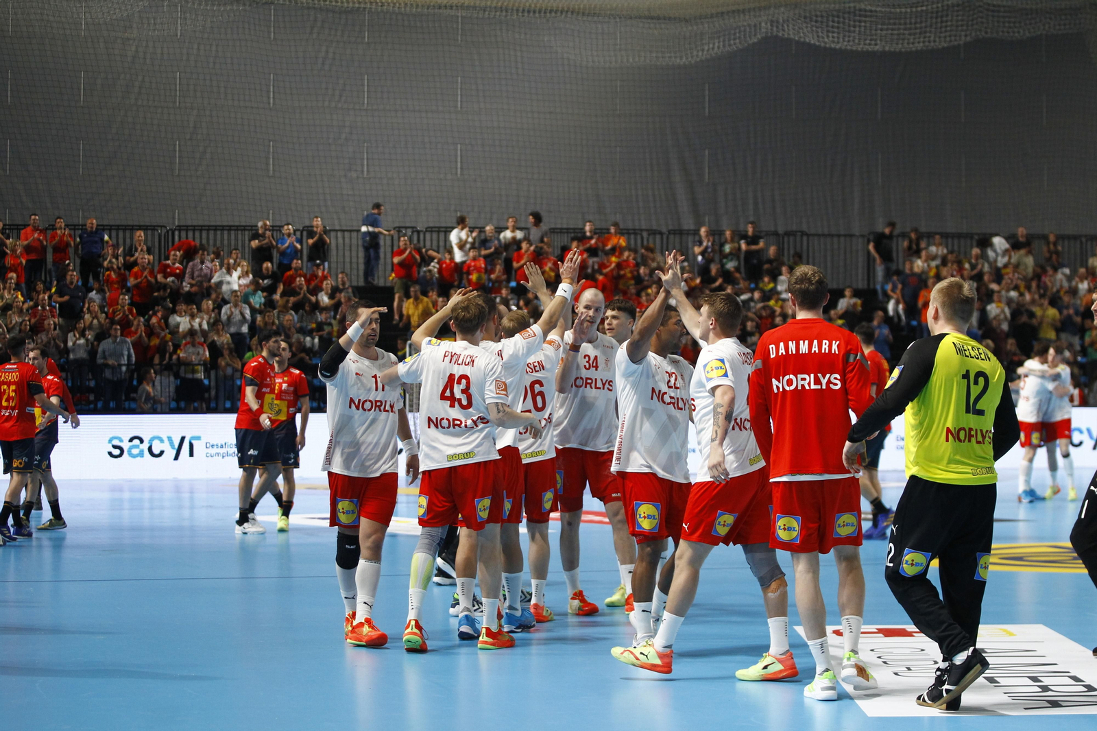 Imágenes del España-Dinamarca de la EHF Euro Cup de balonmano, en Almería