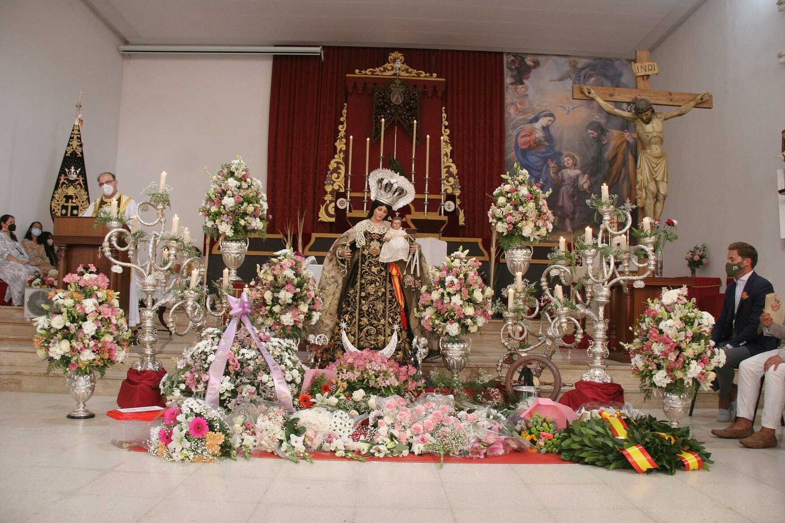 La Virgen del Carmen, en la misa celebrada esta mañana en la parroquia de San Marcos.