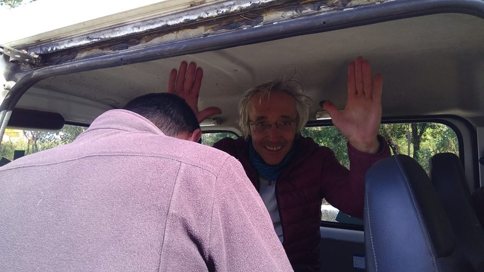 José Luis Bernal García sonriente tras el rescate.